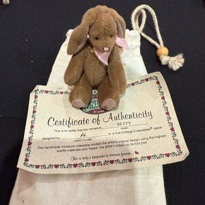 Plush miniature rabbit named 'Betty' from Cottage Collectibles by Ganz